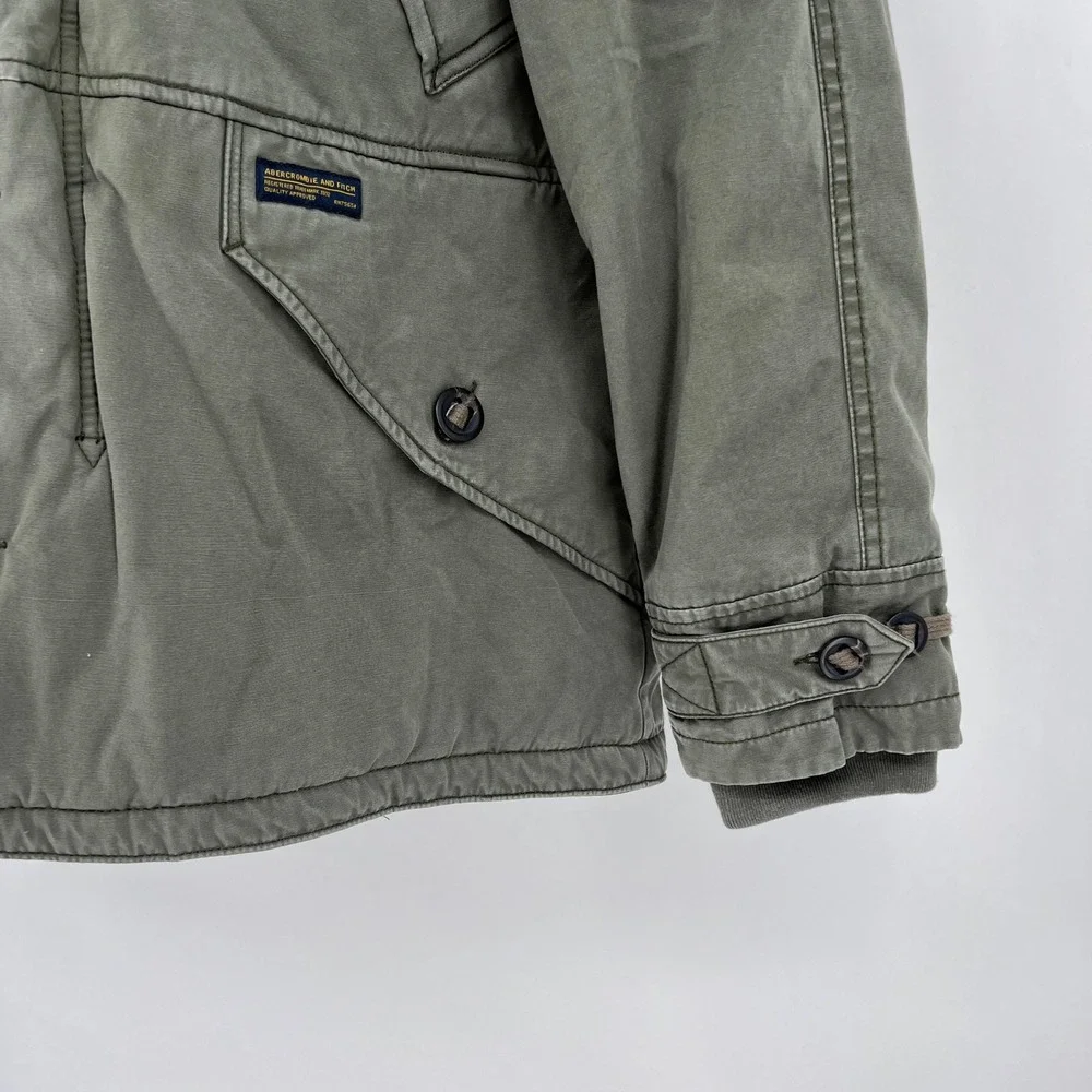NWT Abercrombie & Fitch Mens Sherpa Parka Jacket Military Olive Green‎ size M